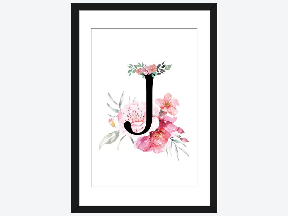 Watercolor Floral Monogram 2 - Number - Classic Blue Decorated