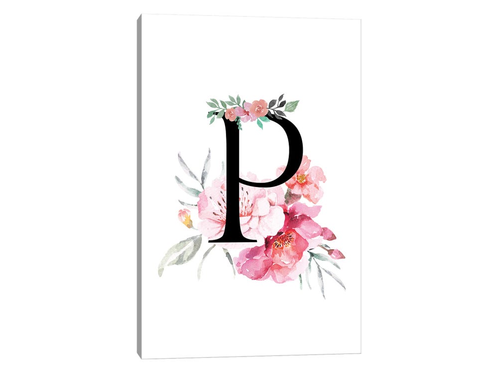 Floral monogram letter F. Initial alphabet with botanical elements