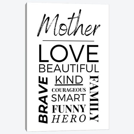 Beautiful Words For Mother's Day Canvas Print #DHV244} by Page Turner Canvas Wall Art