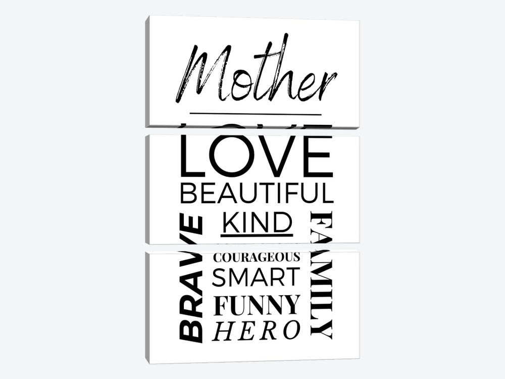 Beautiful Words For Mother's Day by Page Turner 3-piece Canvas Wall Art