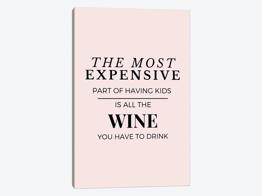 Funny Mom Quotes - Wine by Page Turner 1-piece Canvas Wall Art