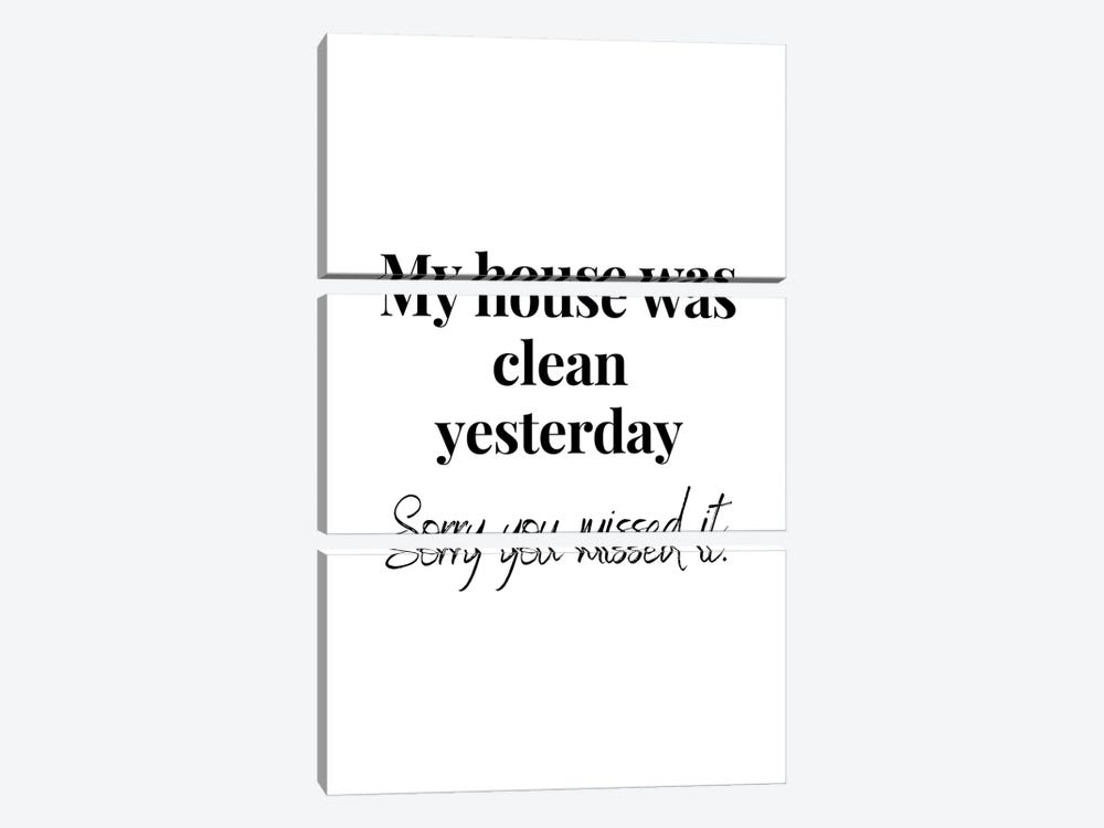 Funny House Cleaning Quote by Page Turner 3-piece Canvas Art
