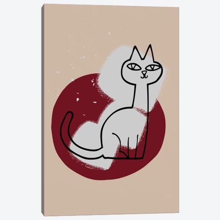 The Cat On The Mat Canvas Print #DHV256} by Design Harvest Art Print
