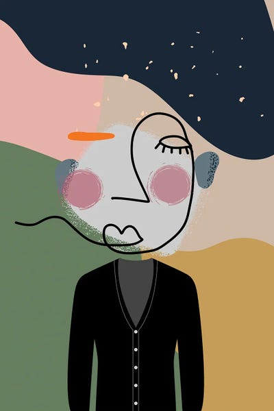 The Duke Abstract And Modern Vintage Line Art by Page Turner canvas print