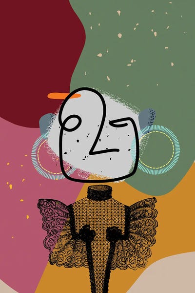 The Queen Abstract And Modern Vintage Line Art by Page Turner acrylic art print