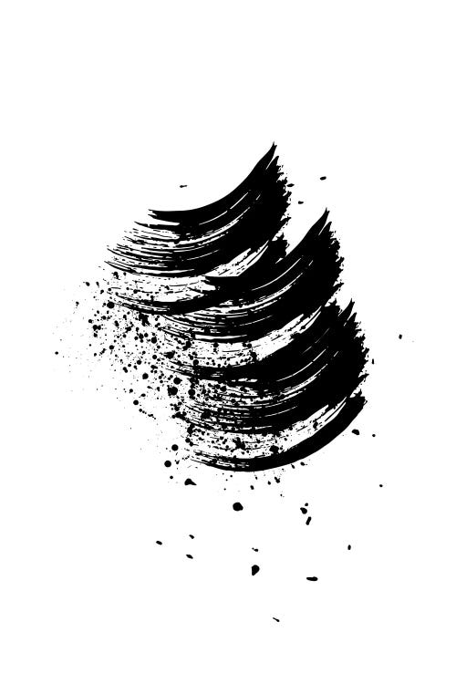 Abstract Black And White Wave Brush Strokes