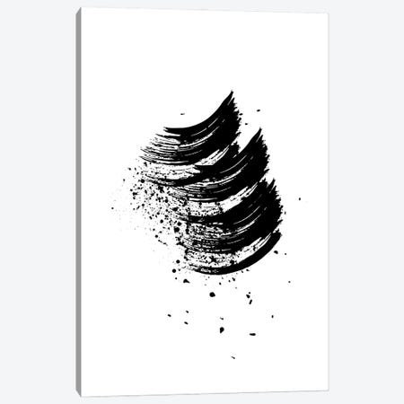 Abstract Black And White Wave Brush Strokes Canvas Print #DHV265} by Page Turner Canvas Wall Art