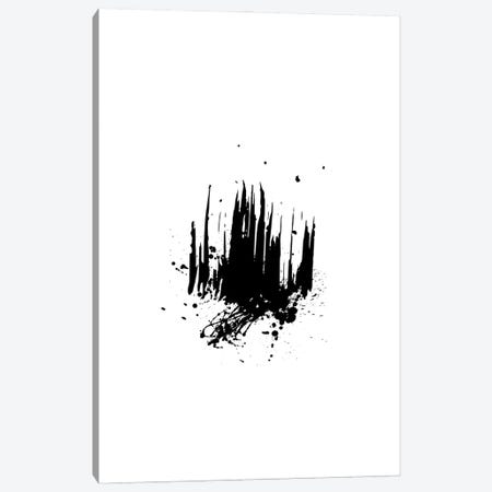 Abstract Black And White Brush Strokes With Paint Splash Canvas Print #DHV267} by Page Turner Canvas Wall Art