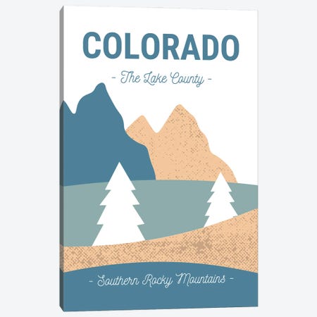 Colorado Rocky Mountains Vintage Abstract Landscape Canvas Print #DHV26} by Page Turner Canvas Print