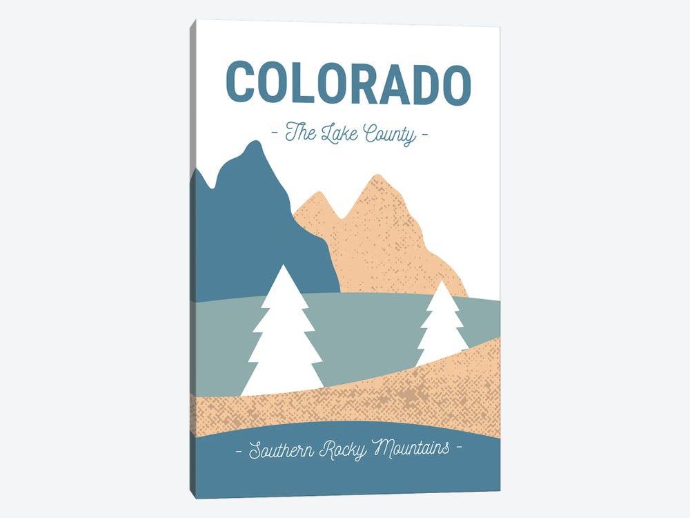 Colorado Rocky Mountains Vintage Abstract Landscape by Page Turner 1-piece Canvas Art Print