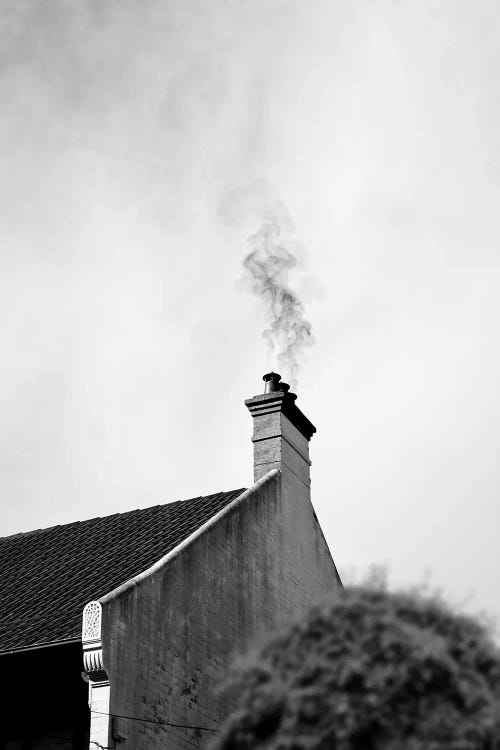 Smoke From A Farmhouse Chimney Minimalist Rustic Photography by Page Turner wall art