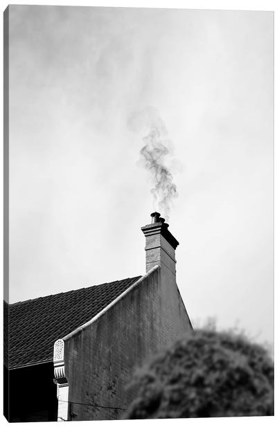 Smoke From A Farmhouse Chimney Minimalist Rustic Photography Canvas Art Print - Page Turner