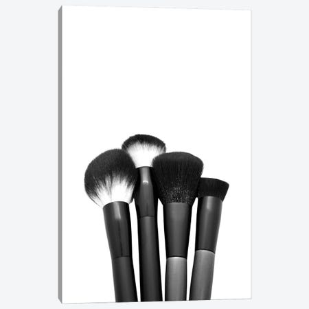 Makeup Brushes In Black And White Canvas Print #DHV281} by Page Turner Art Print