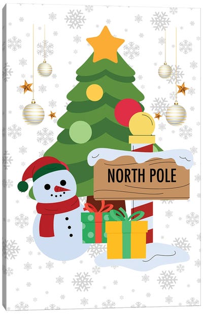 North Pole Christmas Wall Art Canvas Art Print - Page Turner