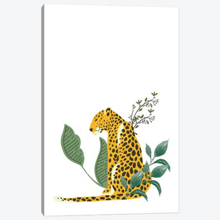 Vintage Leopard Hiding In Leaves Canvas Print #DHV29} by Page Turner Canvas Art