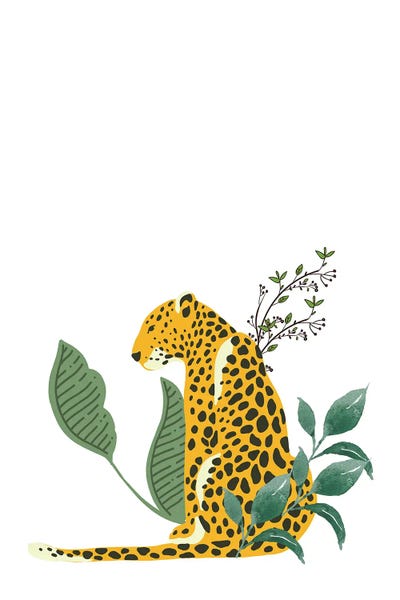 Leopards: Vintage Leopard Hiding In Leaves by Page Turner