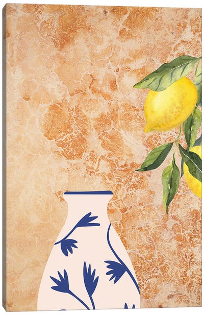 Italian Kitchen Lemons And Jar Canvas Art Print - Design Harvest