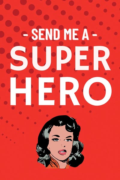 Fictional Characters: Send Me A Superhero Comic In Red by Page Turner