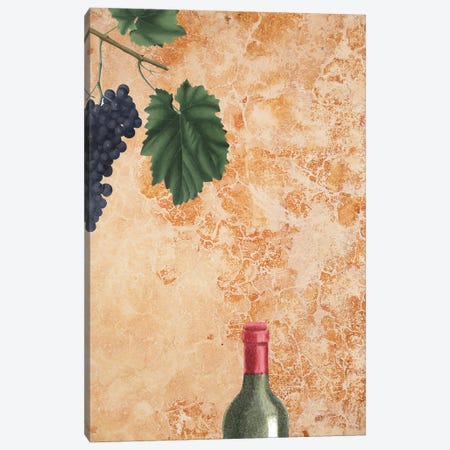 Tuscan Wine Bottle And Grapes Canvas Print #DHV330} by Page Turner Canvas Print