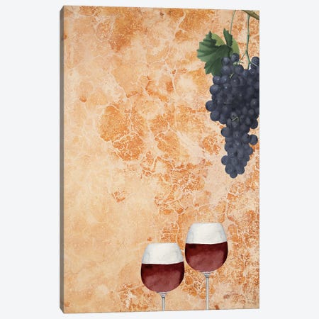 Tuscan Kitchen Wine Glasses And Grapes Canvas Print #DHV331} by Page Turner Canvas Print