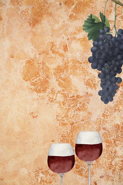 Tuscan Kitchen Wine Glasses And Grapes