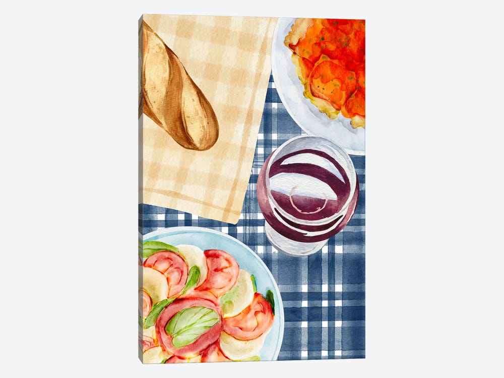 Provincial Kitchen Lunch With Wine by Page Turner 1-piece Art Print