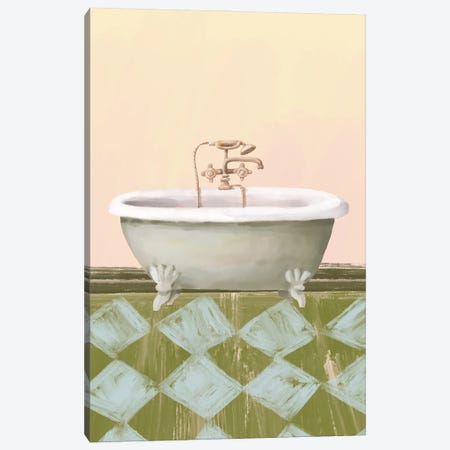 Bathroom Dreams - Vintage Bathtub Canvas Print #DHV334} by Page Turner Canvas Wall Art