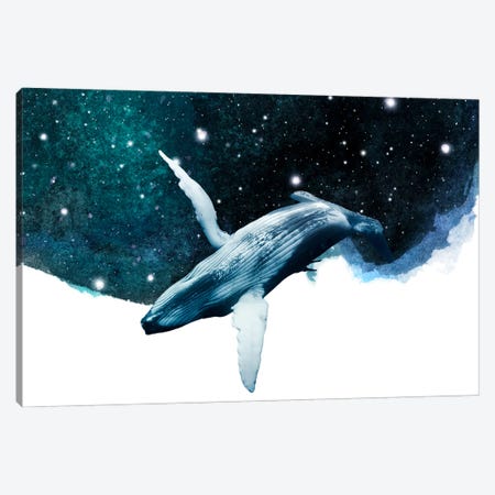 Surreal Art - Whale In The Sky Canvas Print #DHV345} by Page Turner Art Print