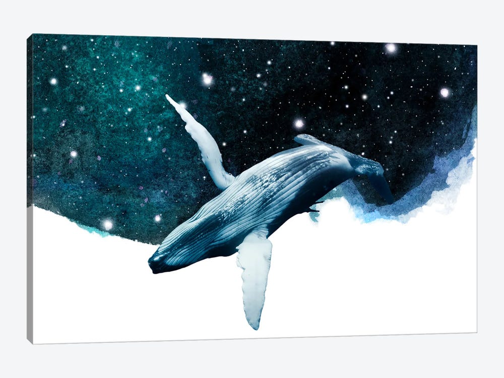 Surreal Art - Whale In The Sky by Page Turner 1-piece Canvas Artwork