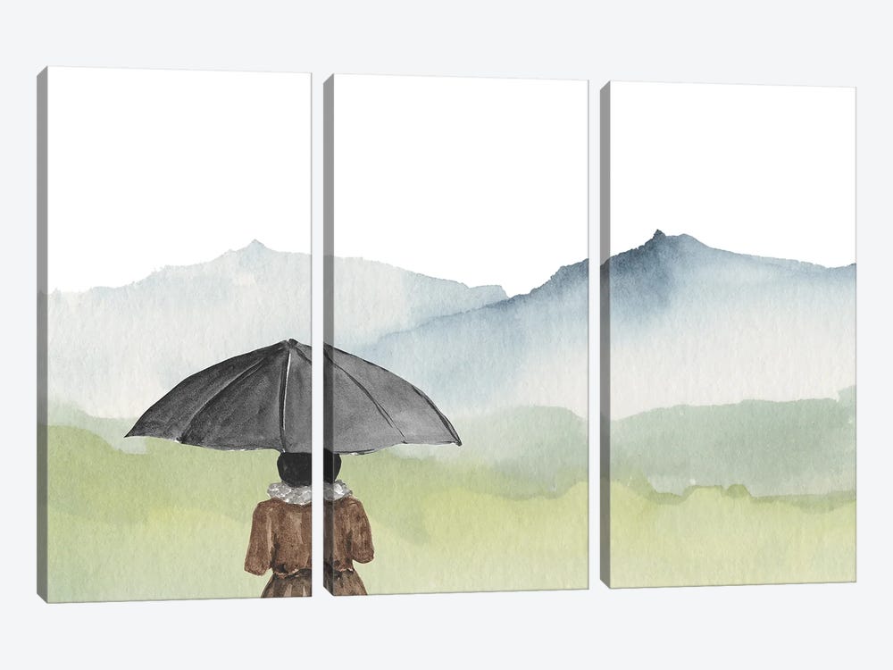Landscape - A Rainy Day Walk by Page Turner 3-piece Canvas Artwork