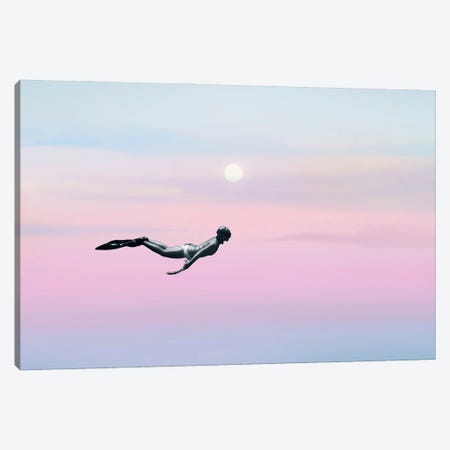 Surreal Diver In The Sky Canvas Print #DHV349} by Page Turner Canvas Artwork