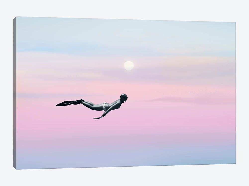 Surreal Diver In The Sky by Page Turner 1-piece Canvas Art