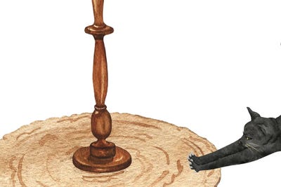 The Cat And The Lamp by Page Turner multi panel art