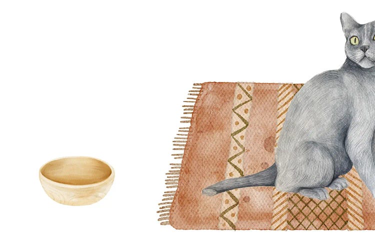 The Cat And The Empty Bowl by Page Turner wall art