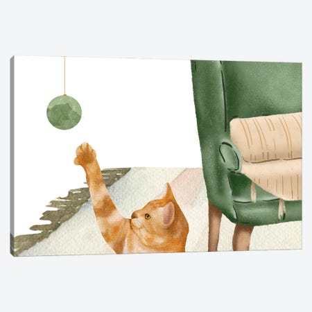 The Cat And The Toy Canvas Print #DHV357} by Page Turner Canvas Wall Art