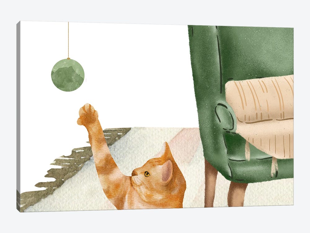 The Cat And The Toy by Page Turner 1-piece Canvas Art Print