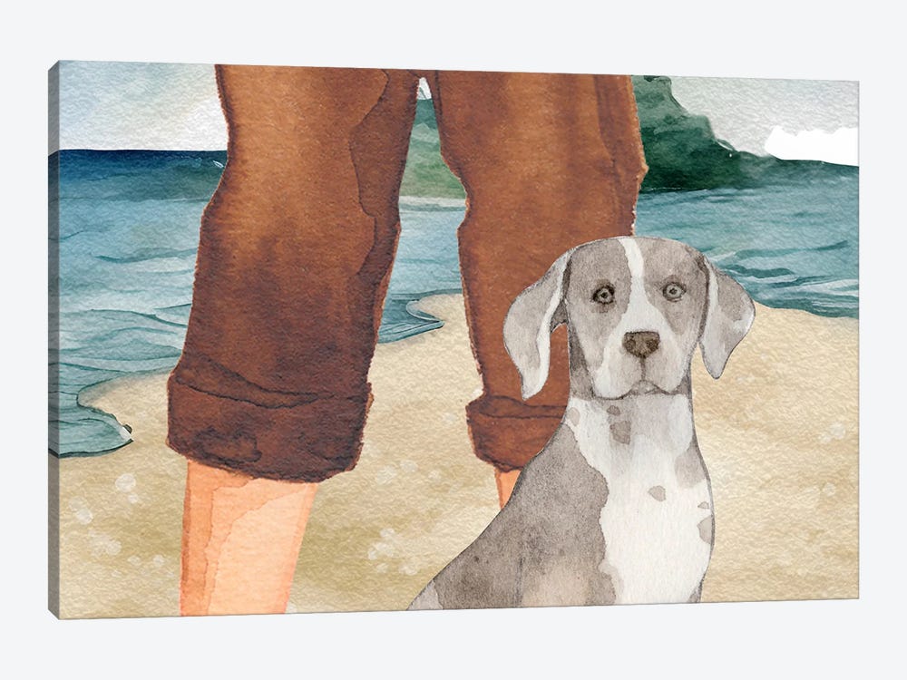 The Dog On The Beach by Page Turner 1-piece Canvas Artwork