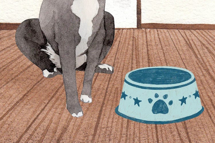 The Dog And The Empty Bowl by Page Turner wall art