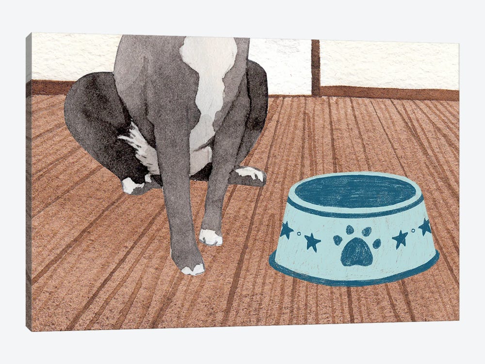 The Dog And The Empty Bowl by Page Turner 1-piece Canvas Print