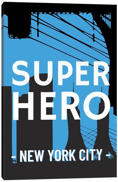 Superhero New York City Comic Canvas Art Print - Superhero Art