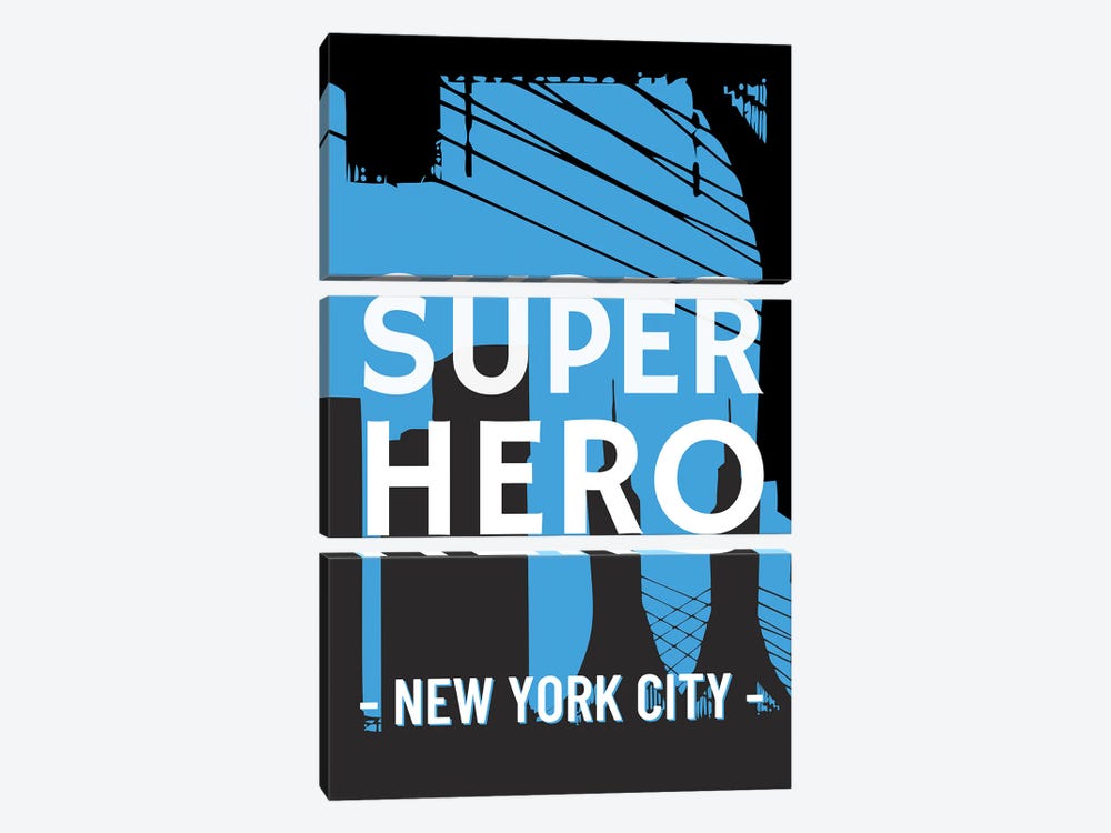 Superhero New York City Comic by Page Turner 3-piece Canvas Art Print