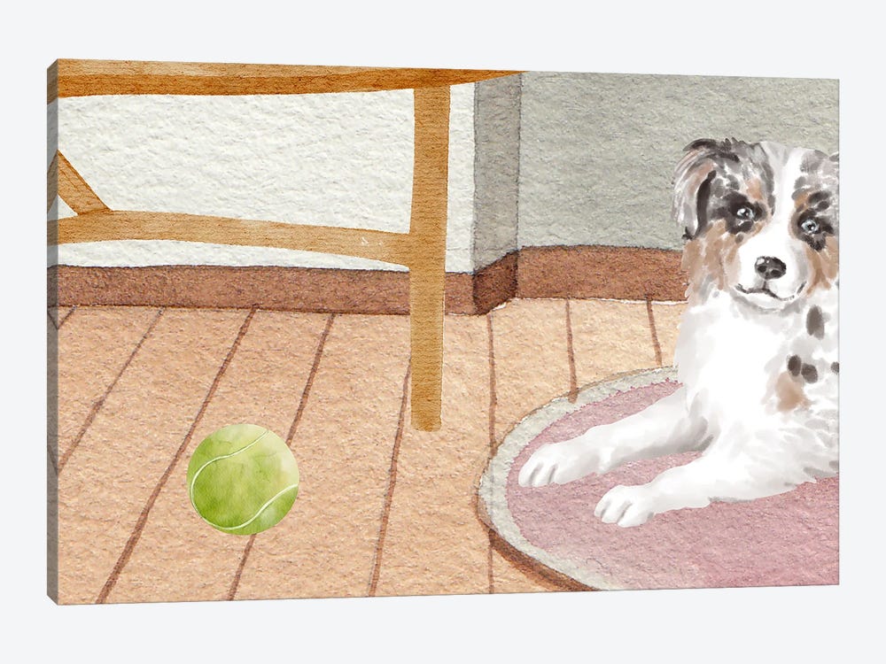 The Dog And The Tennis Ball by Page Turner 1-piece Canvas Art Print