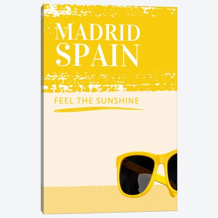 Minimalist Travel - Madrid Spain In Yellow Canvas Print #DHV361} by Page Turner Canvas Art