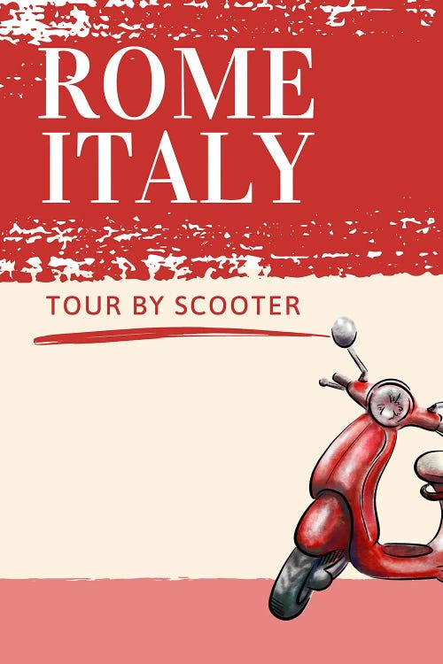 Minimalist Travel - Rome Italy In Red