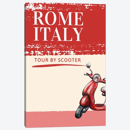 Minimalist Travel - Rome Italy In Red Canvas Print #DHV362} by Page Turner Canvas Art