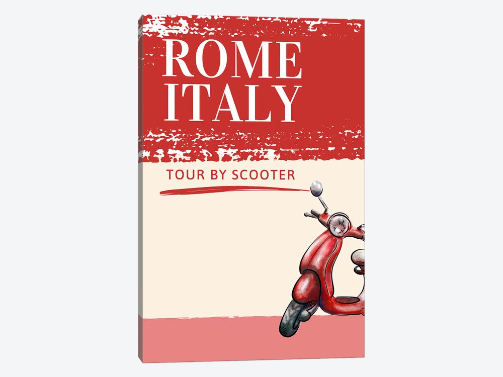 Minimalist Travel - Rome Italy In Red by Page Turner 1-piece Art Print