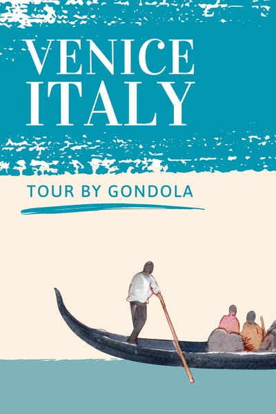 Venice: Minimalist Travel - Venice Italy In Blue by Page Turner