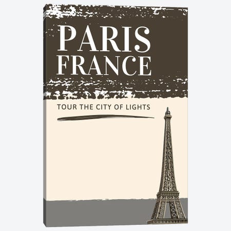 Minimalist Travel - Paris France In Black Canvas Print #DHV364} by Page Turner Canvas Art Print
