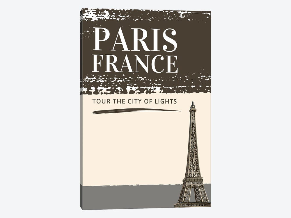 Minimalist Travel - Paris France In Black by Page Turner 1-piece Art Print