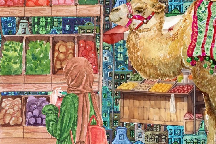 Travelling To The Markets by Page Turner wall art
